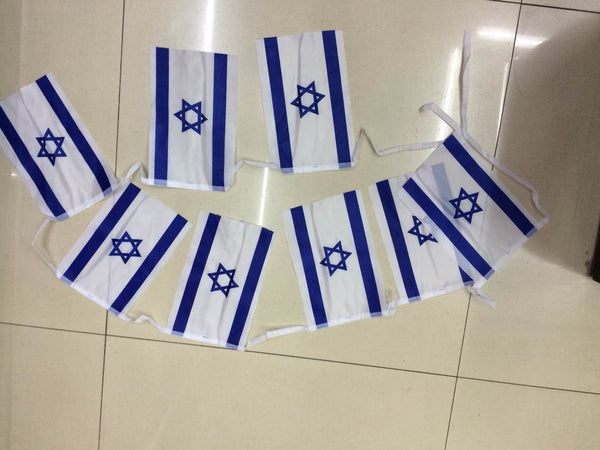 Israel flags 8 on a string - decorations - Sukkahmart South Africa